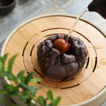 Ceramic tea pet ornaments color-changing boutique can raise personality creative water spray Purple sand lucky turtle tea set Tea ceremony accessories