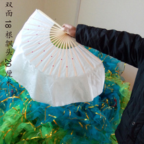  Dance fan Shengshi Hongzi dance 1 foot 2 pure white Yangge fan Square dance Two extended dance fans