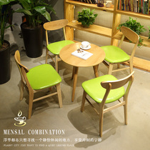 Milk tea shop table and chair simple fresh Net red dessert burger restaurant snack bar potato chip chair restaurant fast food table and chair combination