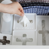 Japan imported cross storage box Office desktop student drawer type with cover white table simple storage box