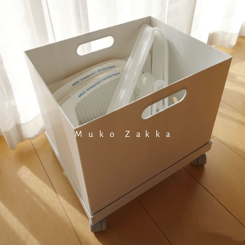 Day-type PP file containing box wide type with lid handle storage basket Nightstand Miscellaneous Finishing Box Wheel Shelve