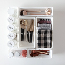 Telescopic adjustable length storage box desktop home kitchen drawer divider cutlery finishing stationery small object box