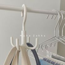 360°rotatable hook four-claw coat rack wardrobe bag silk scarf tie multi-purpose creative nail-free storage hook