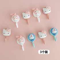 Free Punch Wall Powerful Viscose Kitchen Bathroom Toilet Door Rear Nordic Without Mark Cartoon Cute Creativity Hook