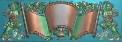 Scan map, carved map, relief map, gray map, boy, scroll book, Tombstone, stone, beam boy, boy