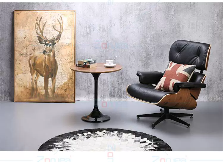 Gỗ rắn tròn Bắc Âu bàn cà phê đơn giản giản dị bàn cà phê bằng gỗ thiết kế nội thất bên sáng tạo nhỏ tròn bàn gỗ óc chó - Bàn trà bàn uống nước nhỏ gọn