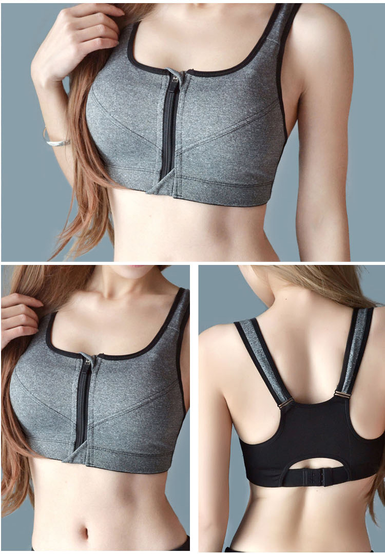 Áo ngực thể thao chống sốc phía trước dây kéo loại vest không có vòng thép chạy thể dục nhanh khô tập hợp đồ lót cỡ lớn áo ngực nữ quần lót ren