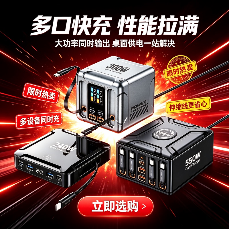 Gallium Nitride Charger Gan240W Desktop Charging Station High-Power Multi-Port USB Multi-Function Pd65W Laptop Fast Charging Head Pd100W Drone Power Supply Pps Super Fast Charging Station Gallium Nitride Charger Gan240W Desktop Charging Station High-Power Multi-Port USB Multi-Function Pd65W Laptop Fast Charging Head Pd100W Drone Power Supply Pps Super Fast Charging Station