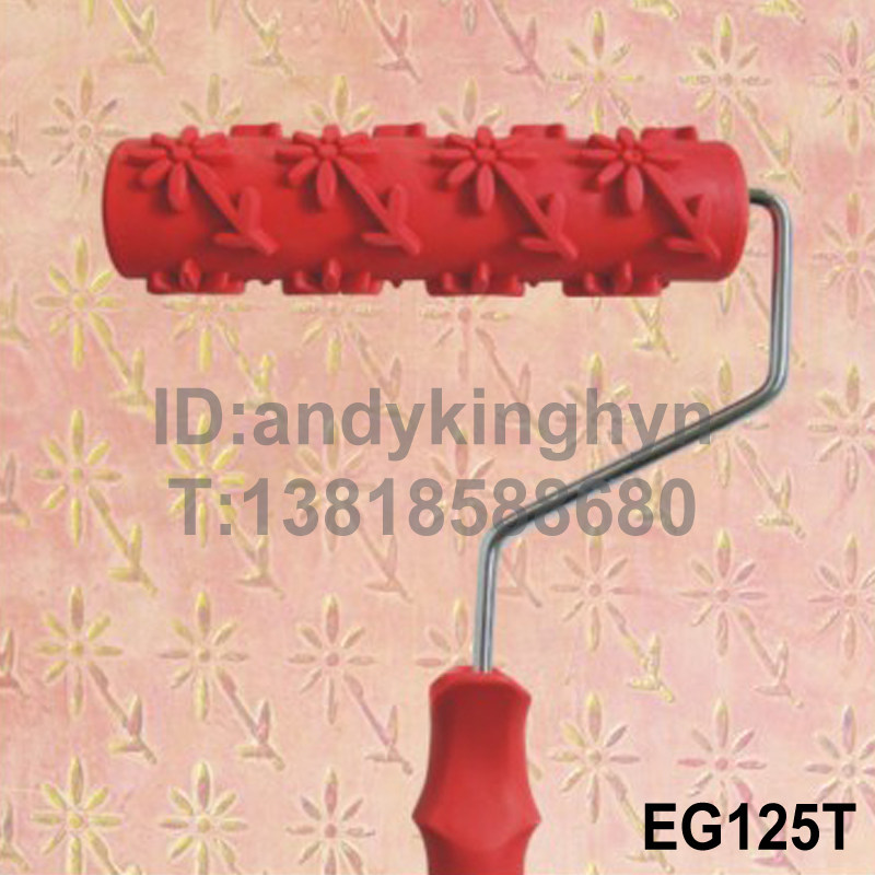 Creatine Paint Roller Art Paint Tool Silicon Algae Clay Printed Wood Grain Embossing Paint Wall Art Roller Brush 125