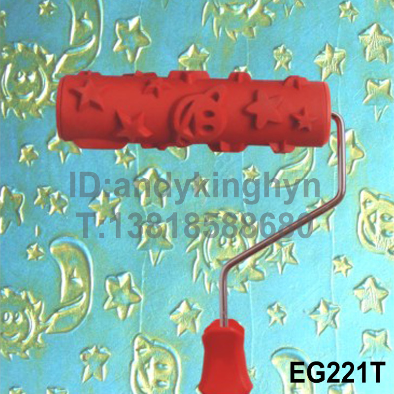 Creatine Paint Roller Art Paint Tool Silicon Algae Clay Printed Wood Grain Embossing Paint Wall Art Roller Brush 221