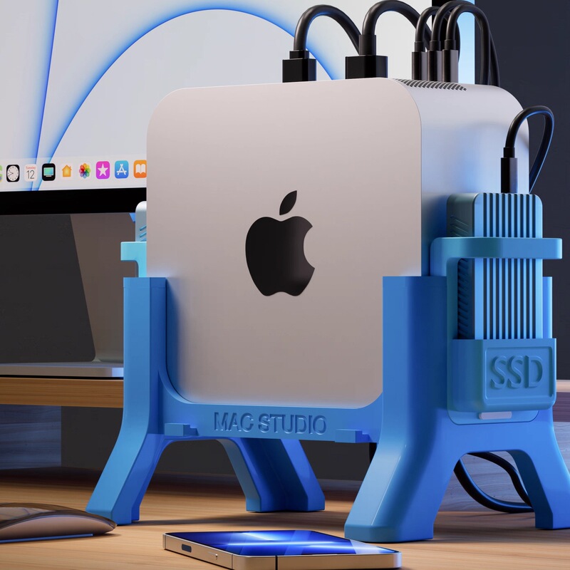 Multifunctional Standing Macstudio Stand, Can Be Used as a Phone and iPad Stand, Original Design + 3D Printing