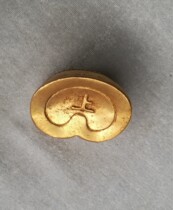 Exquisite antiques Miscellaneous antique carved brass plated 24k gold ingots red gold horseshoe gold on