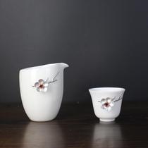  Dehua white porcelain inlaid tin tea cup Ceramic master cup Kung Fu tea with fragrant cup Single cup Kung Fu tea cup