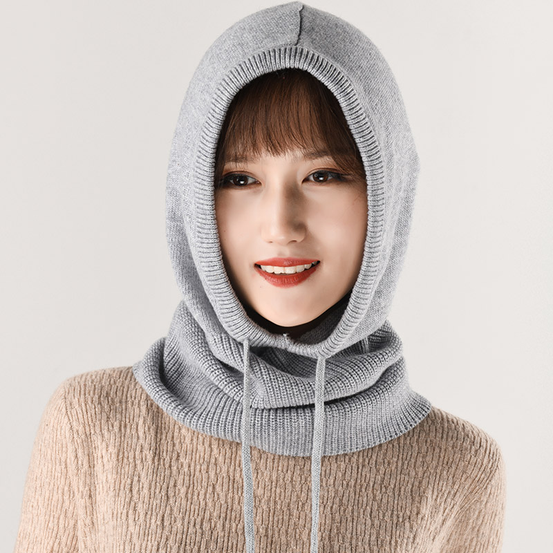 Fall new hat-scarf all-female winter hair line knit Korean version Tide Dual-use warm surrounding neck Cashmere Knitted Hat