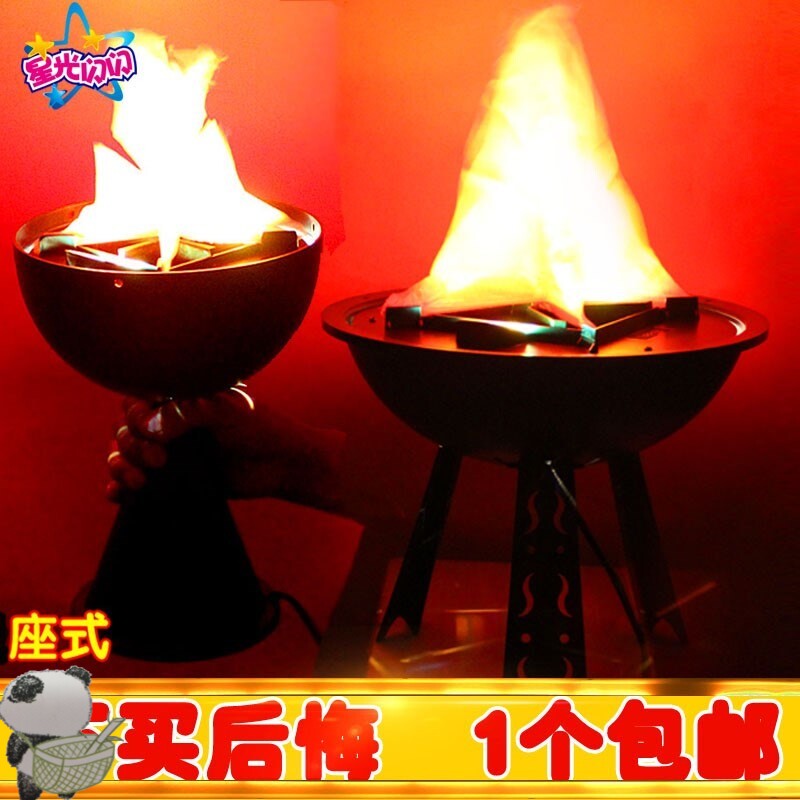 Wedding Chinese Props Charcoal Fire Simulation Fake Flame Decoration Fire Basin Furnace Bonfire Led Electronic Remote Control Resin Basin