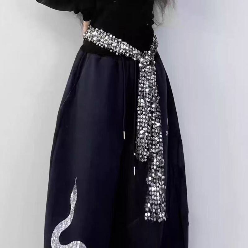 New Style Jazz Dance Starry Tassel Dance Waist Scarf Trendy Street Dance Waist Accessory Sequin Waist Chain Kpop Accessory Belt