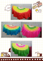 Yangko Dance Double-sided Silk Fan Copper Shaft Polished One-foot Fan Bone Dancing Fitness Floating Head 20cm