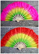 Square dance fan for young children dance fan props double-sided dance fan lengthened Yangko fan for adults