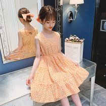 Girls dress for dress and summer clothes 2021 new children foreign air skirt 9 little girl Summer sleeveless Princess Leia dress 7