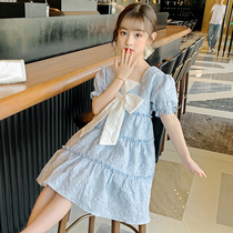 Girl Bubble Sleeveless Dress 2021 New Children Summer Ocean Princess Dress CUHK Girl Girl Jacquard Skirt