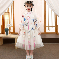 Chinese Wind Girls Han uniforms Childrens ancient dress superfairy dress 2021 The spring and autumn CUHK Tong Long sleeves Skirt Jacket Skirt