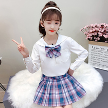 Girl Jk Uniform Full Set of 2021 Autumn Spring Short Hundred Pleats Original Genuine suits Shirts Academy Wind Long Sleeves
