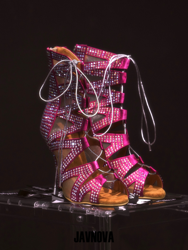 Javnova*Heels Original Genuine Sparkling Diamond Barbie Peep-Toe High Heels Jazz Dance Shoes with Full-Year Warranty!