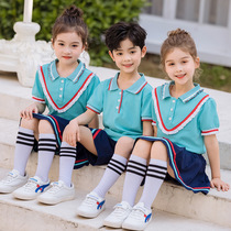  Primary school students  school uniforms graduation photo clothes summer suits childrens class clothes British style summer kindergarten garden clothes