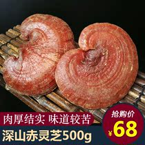 Bitter Ganoderma Lucidum Deep mountain semi-wild planting Red Ganoderma lucidum mushroom natural Pruned Nyingchi grass Red Ganoderma Lucidum slices 500g