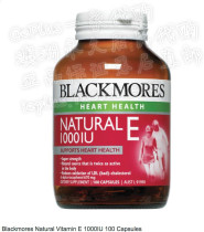 (Australian Direct Mail) Blackmores Natural Vitamin E Capsule 1000IU Beauty Heart Healthy 100 Grain