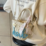 Сумка через плечо, пляжная соломенная плетеная сумка на одно плечо, DIY