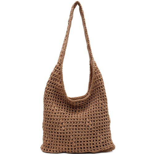 Вязаная сумка ручной работы, сумка через плечо, модная вместительная и большая пляжная сумка на одно плечо, городской стиль