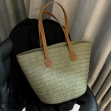 Пляжная вместительная и большая соломенная летняя сумка через плечо, сумка на одно плечо