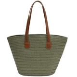 Пляжная вместительная и большая соломенная летняя сумка через плечо, сумка на одно плечо