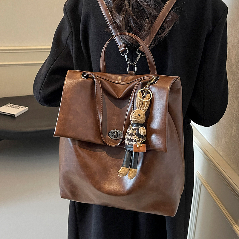 High-End Maillard Travel Backpack for Women 2026 New Fashion Large-Capacity School Bag College Student Handbag