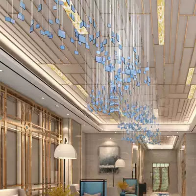 Shopping mall exhibition hall air hanging decoration hotel sample house display center front desk pendant creative project hanging bar dining room decoration light