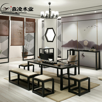 New Chinese Tea Table Chair Combination Brief Modern Solid Wood Zen tea table tea Taipower tea art office furniture