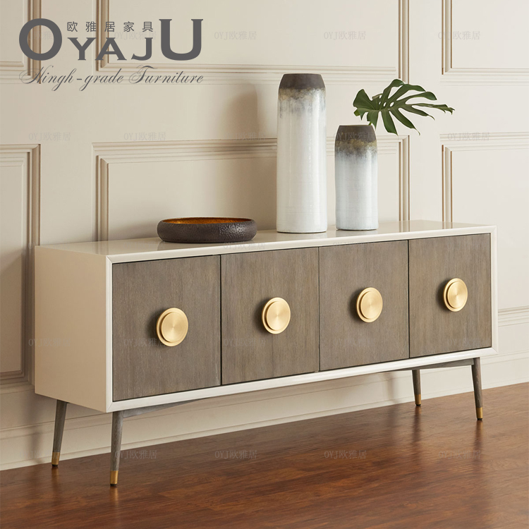 American light luxury TV cabinet coffee table combination postmodern minimalist living room storage cabinet villa model room dining cabinet