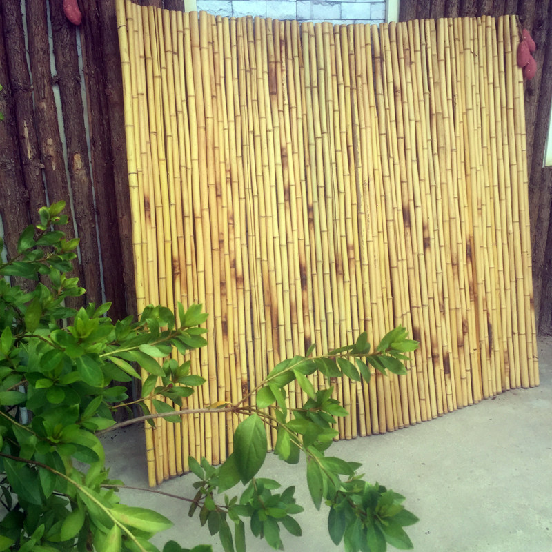 Outdoor white bamboo pole fence fence purple bamboo fence wall flower fence bamboo net climbing trellis garden balcony erected bamboo screen