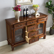 American All-Solid Wood Meal Bowl Cabinet Household Storage Euro-style Porch Cabinet Decoration Cabinet Tea Cabinet