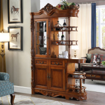 American Solid Wood Shutdown Cabinet Direction Cabinet Living Room Entrance Wine Cabinet European Double-sided Decorative Locker