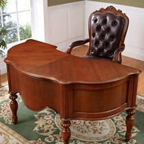 American Soliwood Desk Half Round Boss Desk Desk Desk Desk Arc Computer Desk