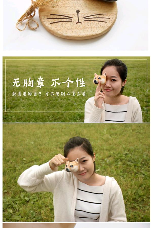 Plush mèo đầu chó trâm Dễ thương ba chiều mèo chó bông phụ nữ phim hoạt hình ngực đồ trang sức túi đồ trang sức - Trâm cài ghim cài áo vest nữ