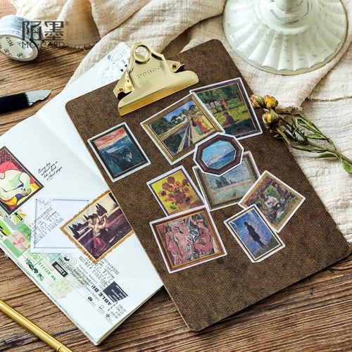 Mo Mo и бумажная наклейка. Музейная серия Mo Monet van Ganda da Vinci Picasso знаменитые картины