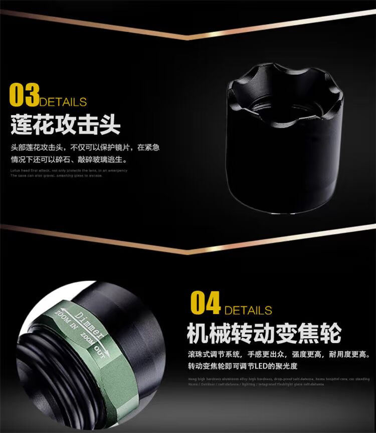 Ánh sáng chói dài đèn pin tầm xa siêu sáng có thể sạc lại tập trung chuyển dịch không thấm nước ngoài trời phiêu lưu đêm đèn pin klarus
