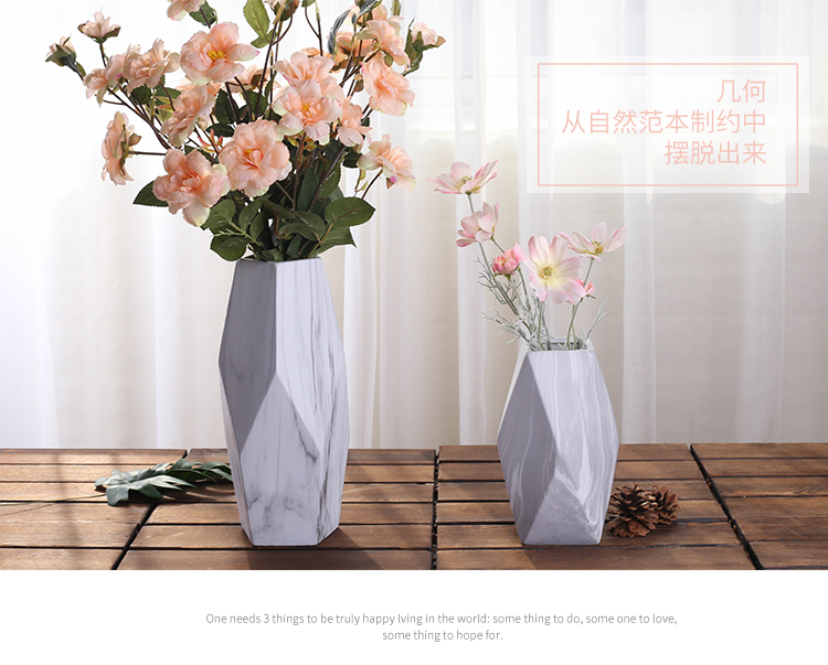 Hiện đại tối giản gốm hoa bình hoa phòng khách sáng tạo châu Âu hoa trắng trang trí nhà Bắc Âu - Vase / Bồn hoa & Kệ chum sành trồng cây