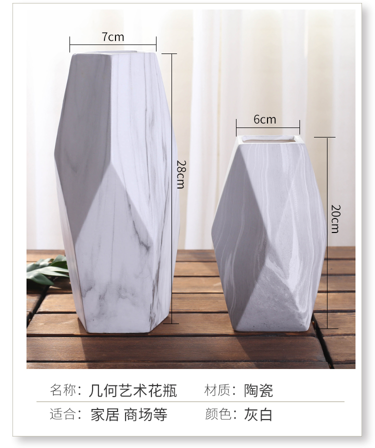 Hiện đại tối giản gốm hoa bình hoa phòng khách sáng tạo châu Âu hoa trắng trang trí nhà Bắc Âu - Vase / Bồn hoa & Kệ chum sành trồng cây