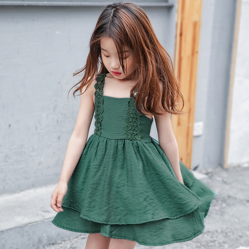 2018 quần áo trẻ em cô gái mùa hè ăn mặc cậu bé lớn bé gái ngắn tay áo trẻ em Hàn Quốc phiên bản của công chúa váy váy
