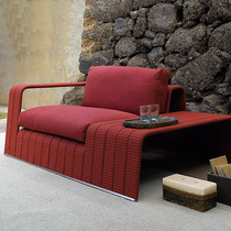 Outdoor sofa singles chair waterproof sunscreen mix living room balcony courtyard hotel leisure tea table lying chair