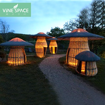 Creative outdoor vine lampshade customized mushroom heads landing garden interior decorator soft engineering jewelry